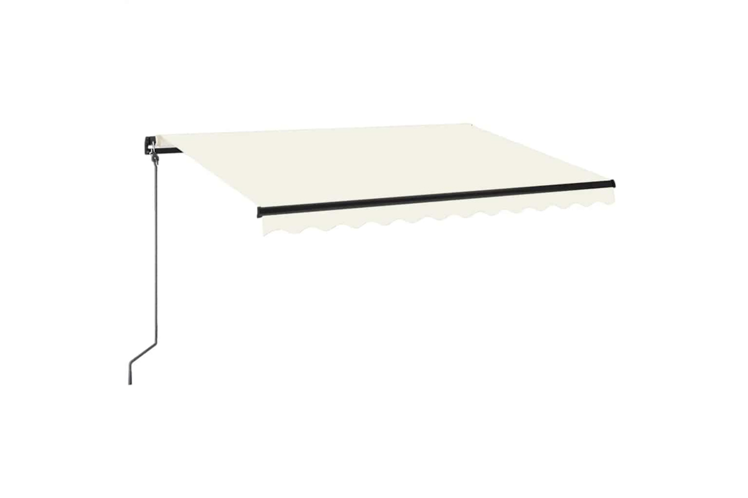 Vidaxl Manual Retractable Awning With Led 350x250 Cm Cream