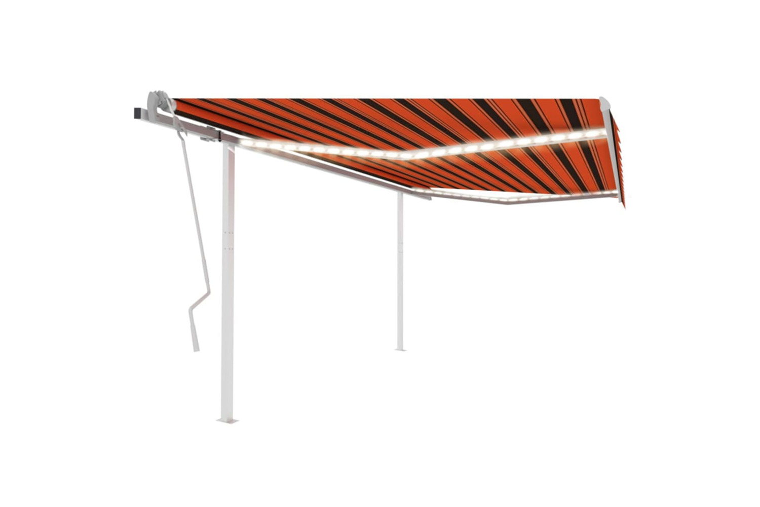 vidaXL 3070025 Manual Retractable Awning With Led 4x3.5 M Orange And Brown