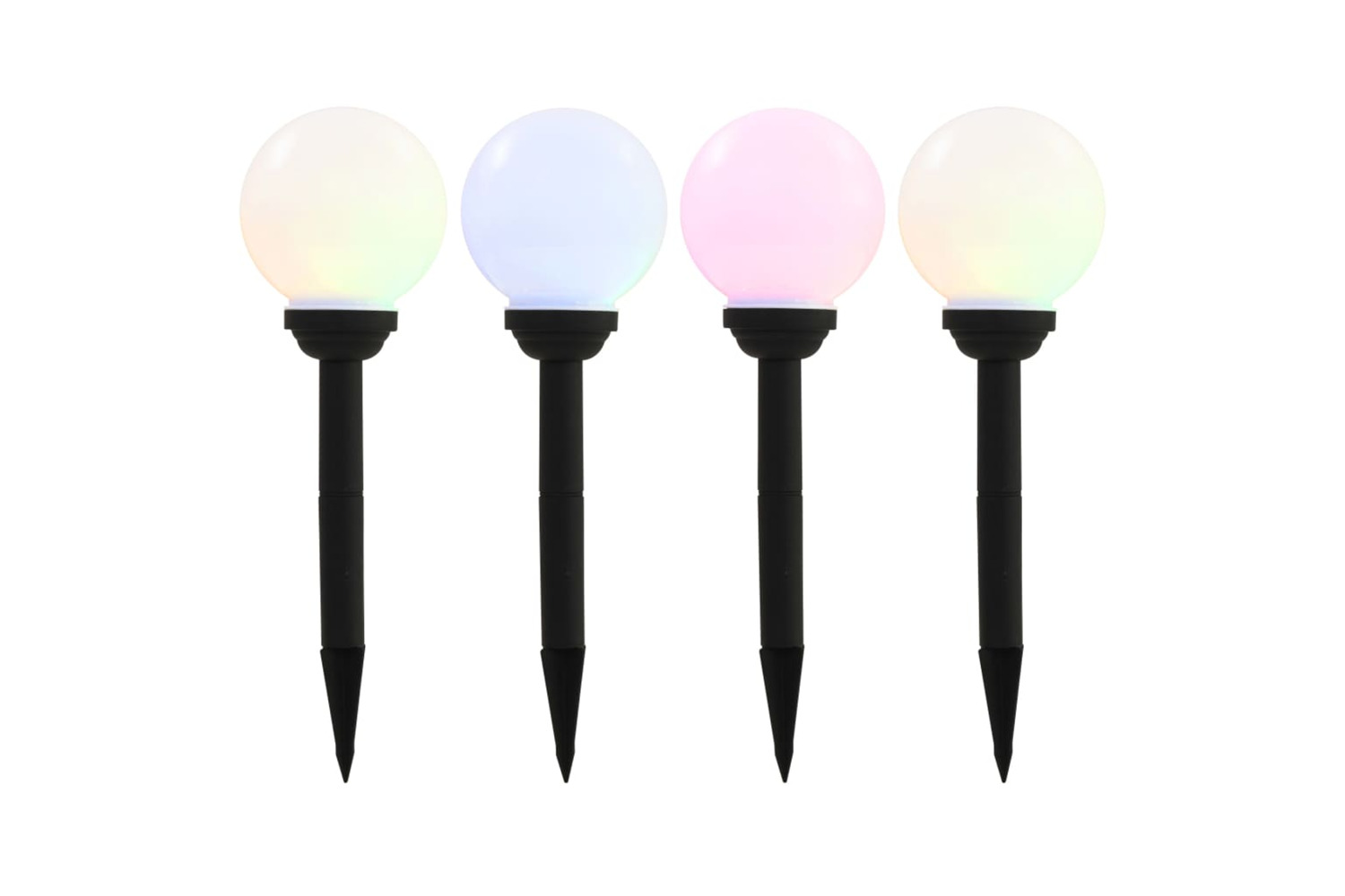 vidaXL 44457 Outdoor Solar Lamps 4 Pcs Led Spherical 15cm Rgb