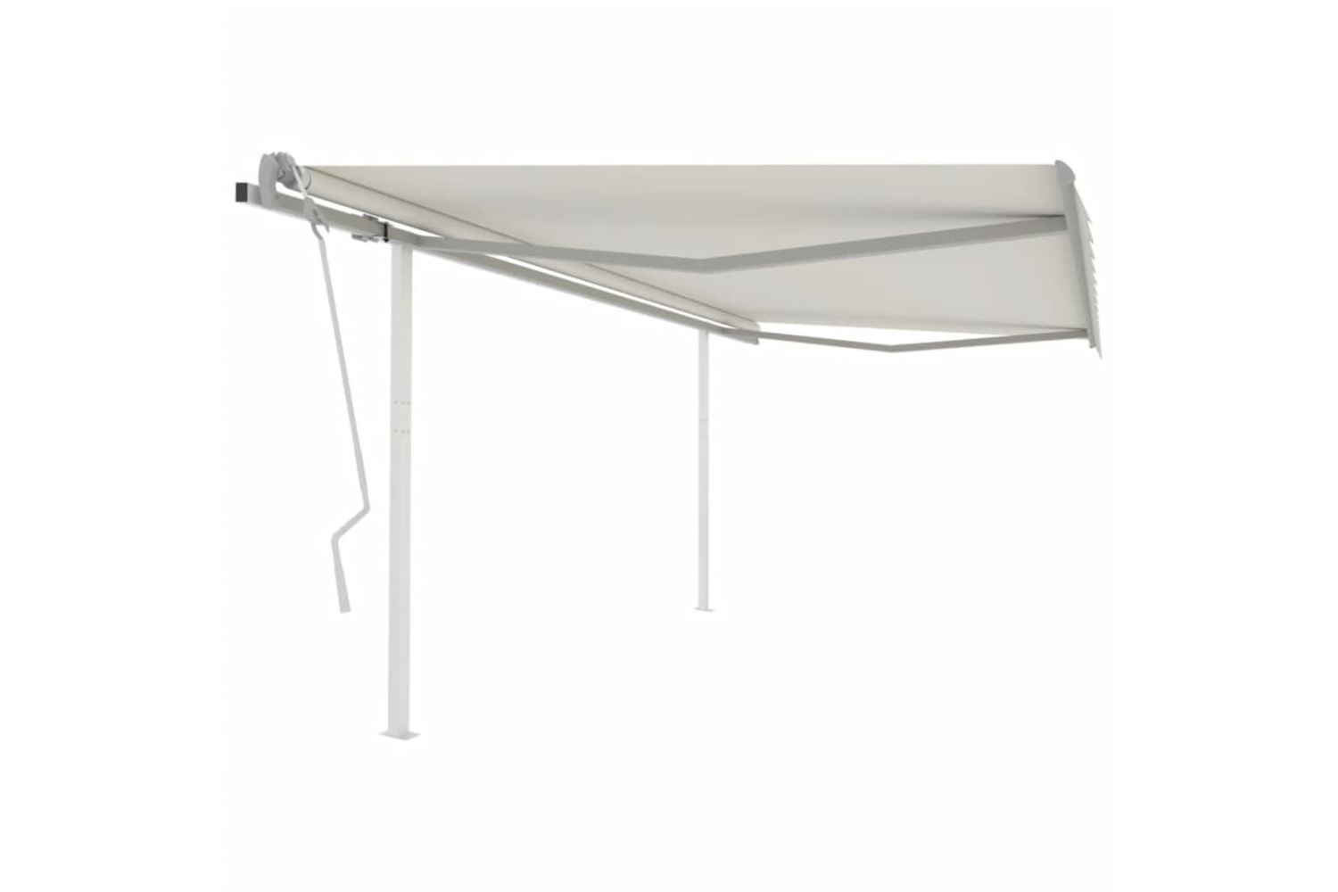 vidaXL 3070017 Manual Retractable Awning With Posts 4x3.5 M Cream