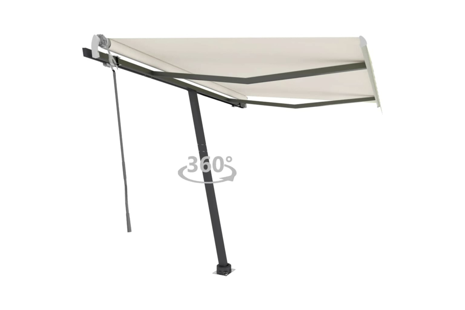 vidaXL 3069697 Freestanding Manual Retractable Awning 300x250cm Cream