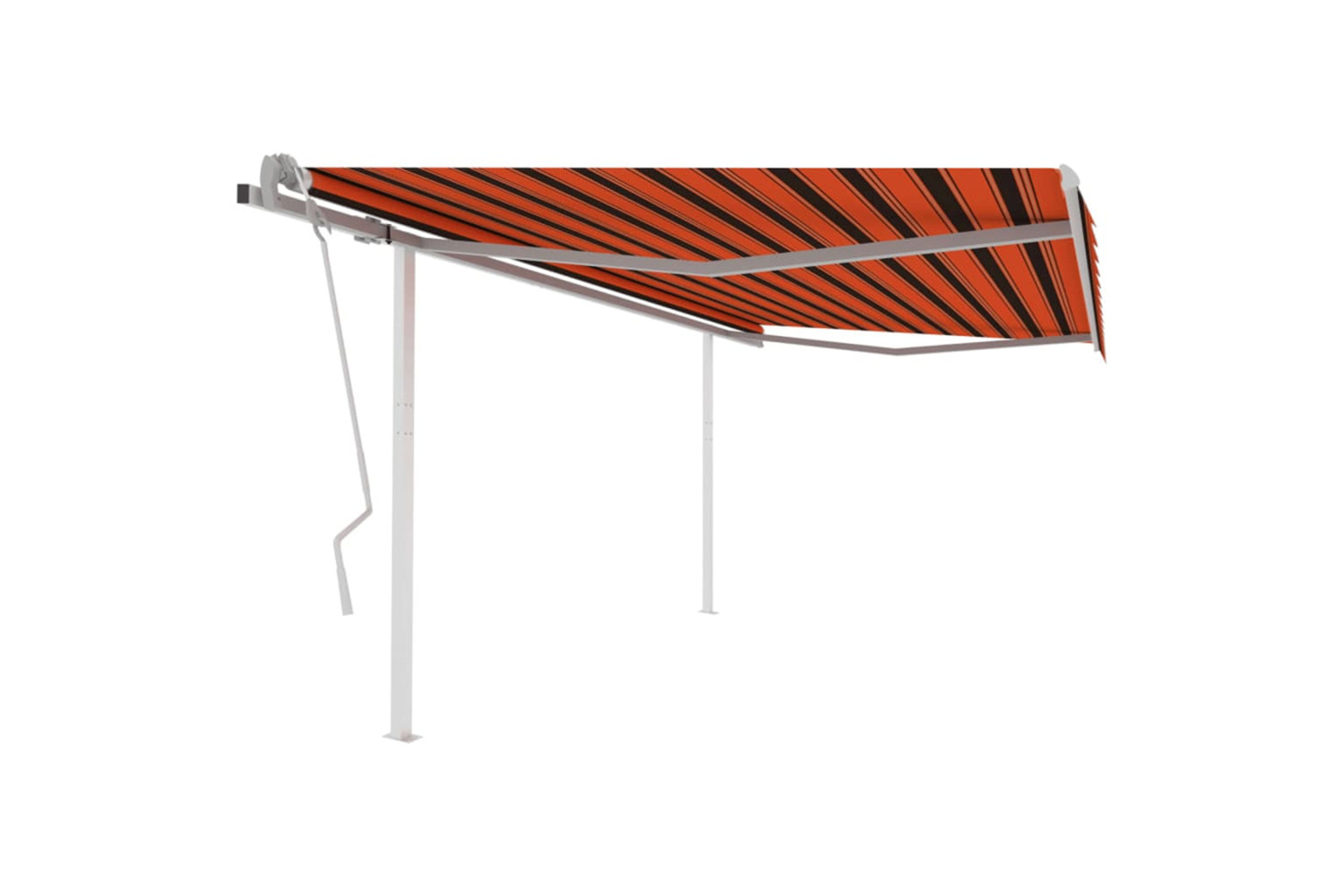 vidaXL 3070020 Manual Retractable Awning With Posts 4x3.5 M Orange And Brown
