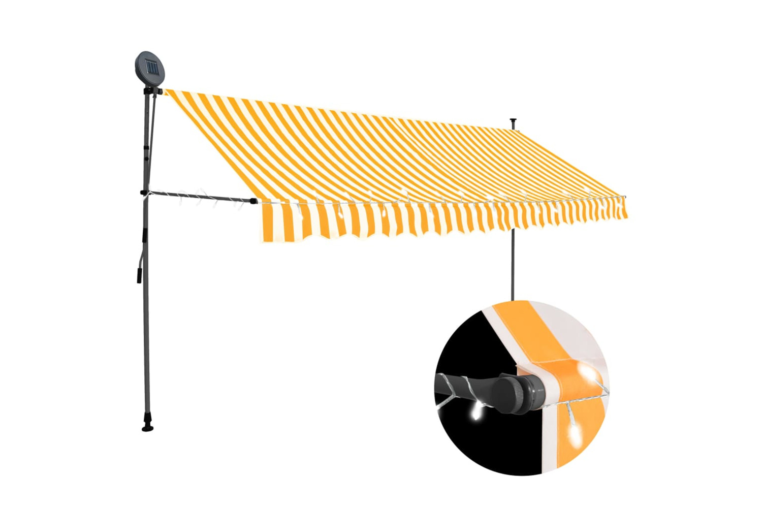 vidaXL 145860 Manual Retractable Awning With Led 350cm White And Orange