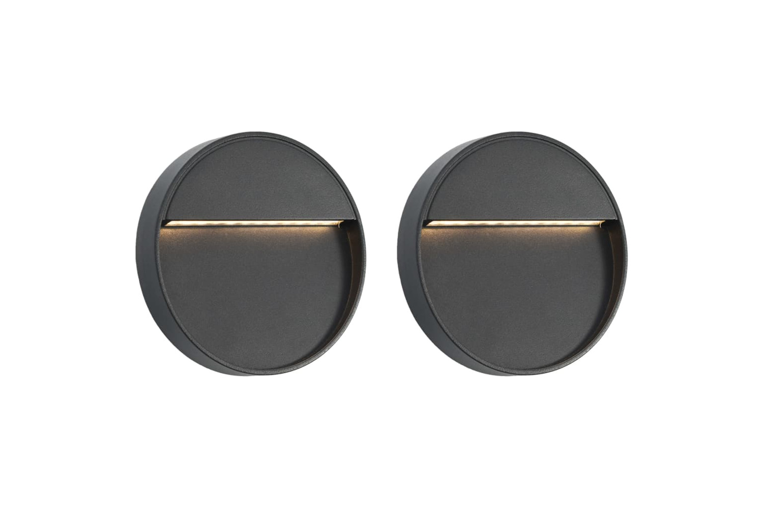 vidaXL 45658 Outdoor Led Wall Lights 2 Pcs 3 W Black Round