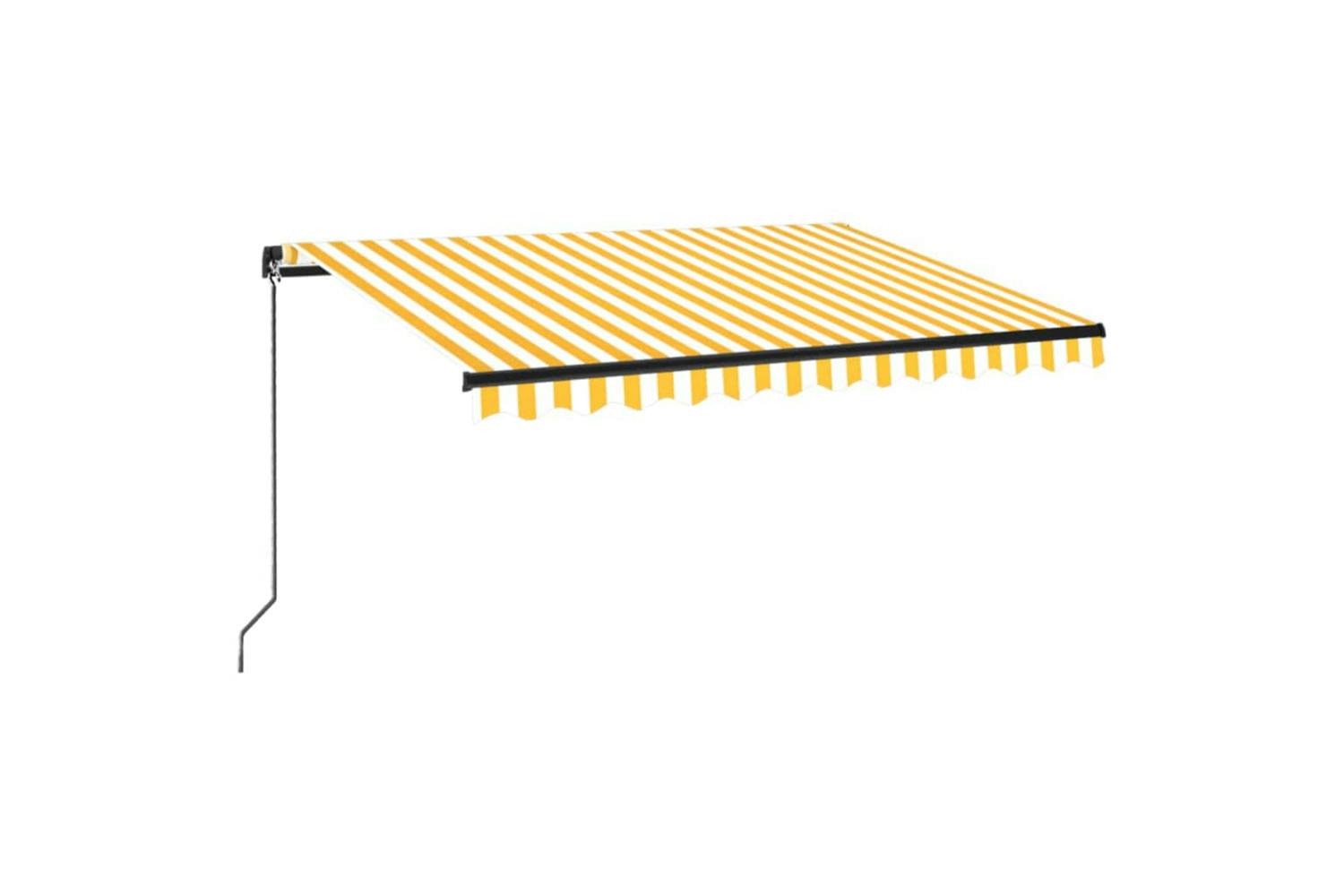 Vidaxl 3069078 Manual Retractable Awning 350x250 Cm Yellow And White