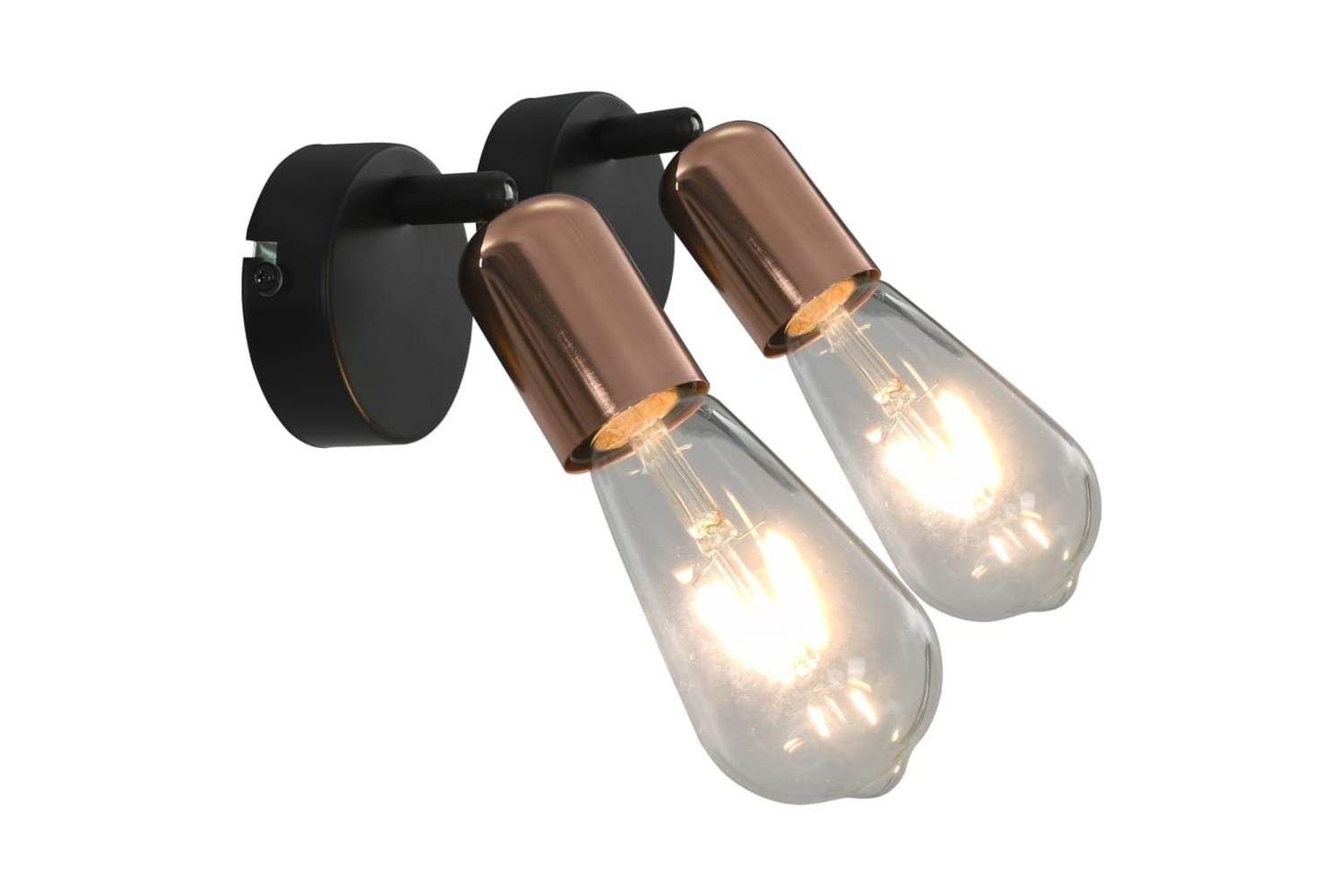 vidaXL 281410 Spot Lights 2 Pcs Black And Copper E27