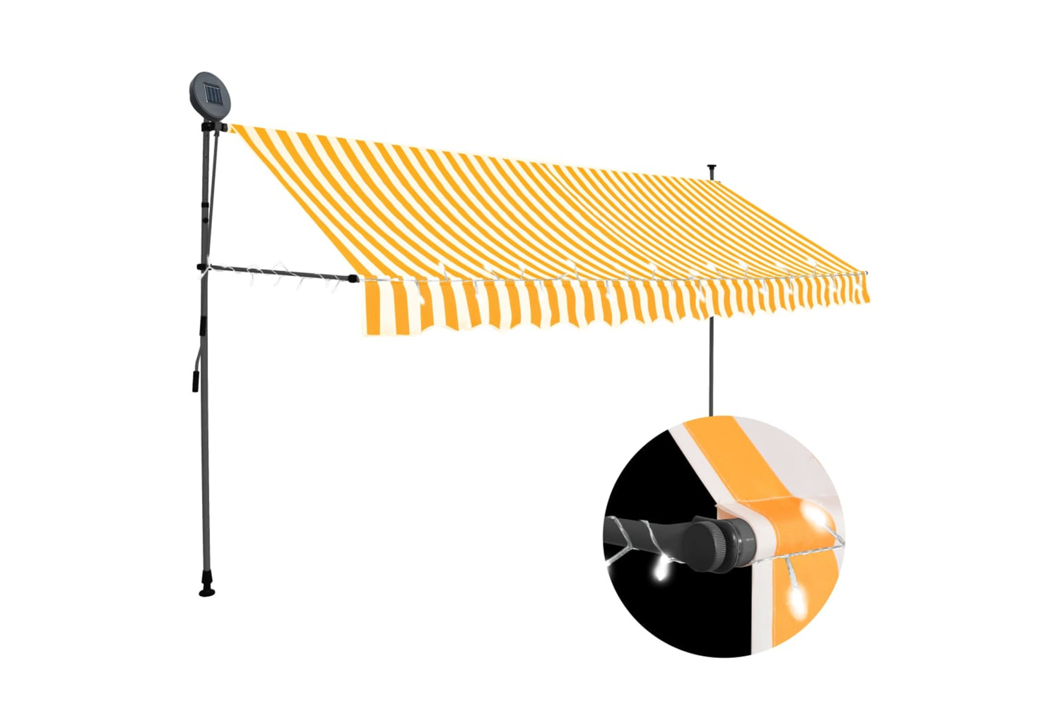 vidaXL 145861 Manual Retractable Awning With Led 400cm White And Orange