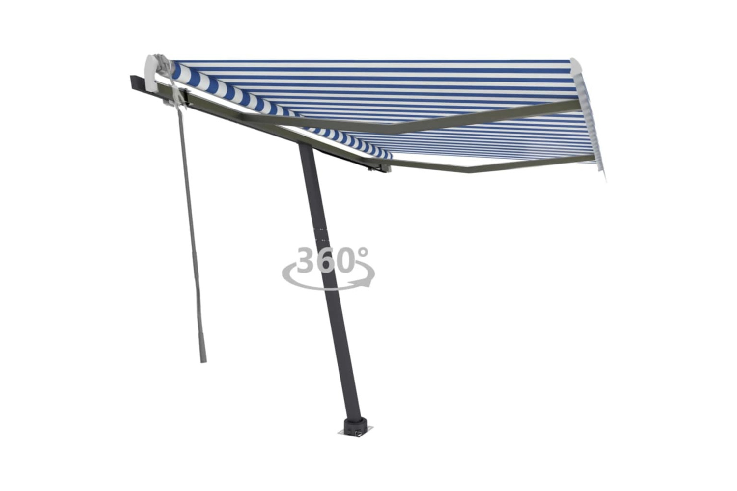 vidaXL 3069716 Freestanding Manual Retractable Awning 350x250cm Blue/white