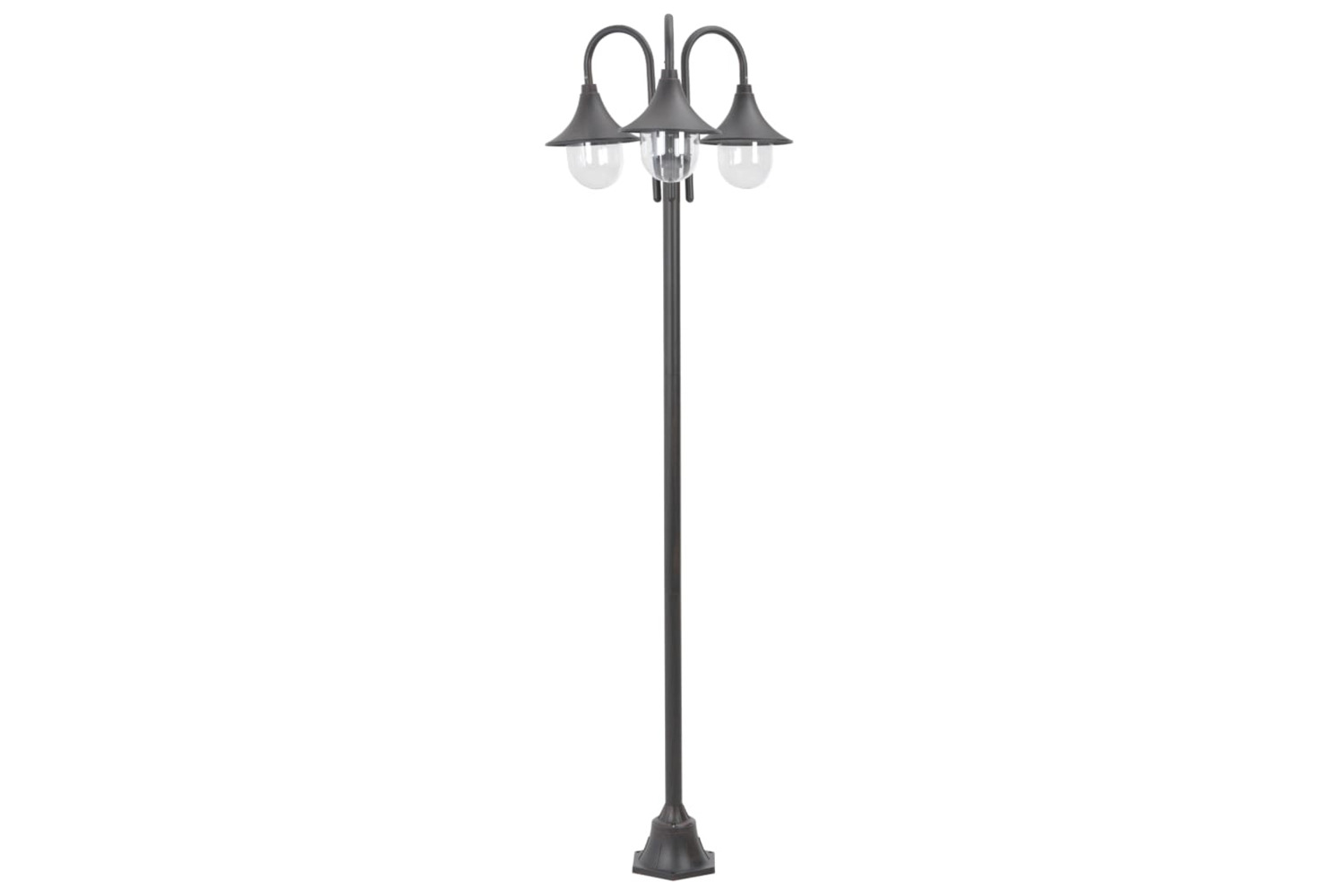 vidaXL 44207 Garden Post Light E27 220cm Aluminium 3-lantern Bronze