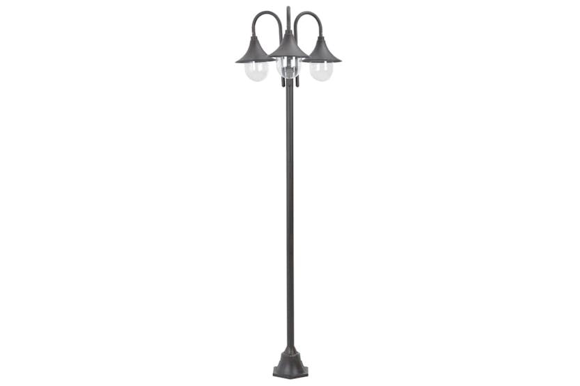 Vidaxl 44207 Garden Post Light E27 220 Cm Aluminium 3-lantern Bronze