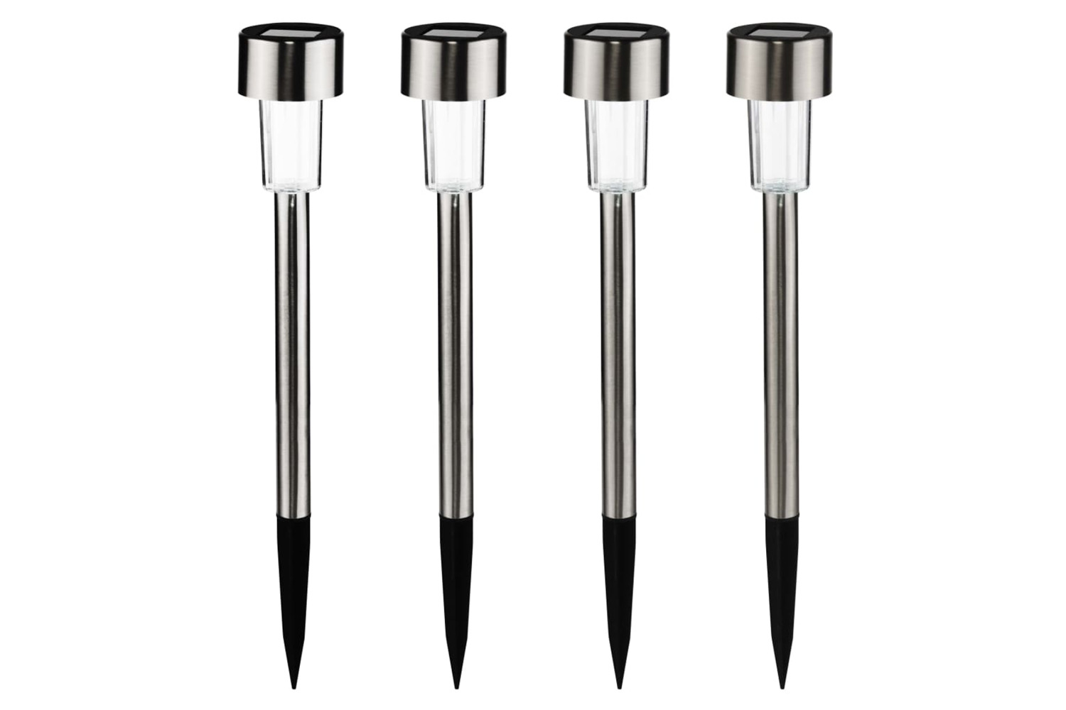 Hi 435243 Led Solar Garden Light 4pcs Stainless Steel 36 Cm