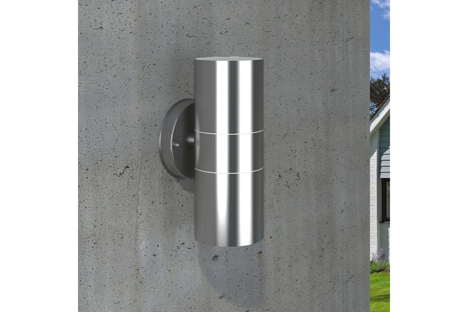vidaXL 42419 Outdoor Wall Lights 2 Pcs Stainless Steel Up/downwards