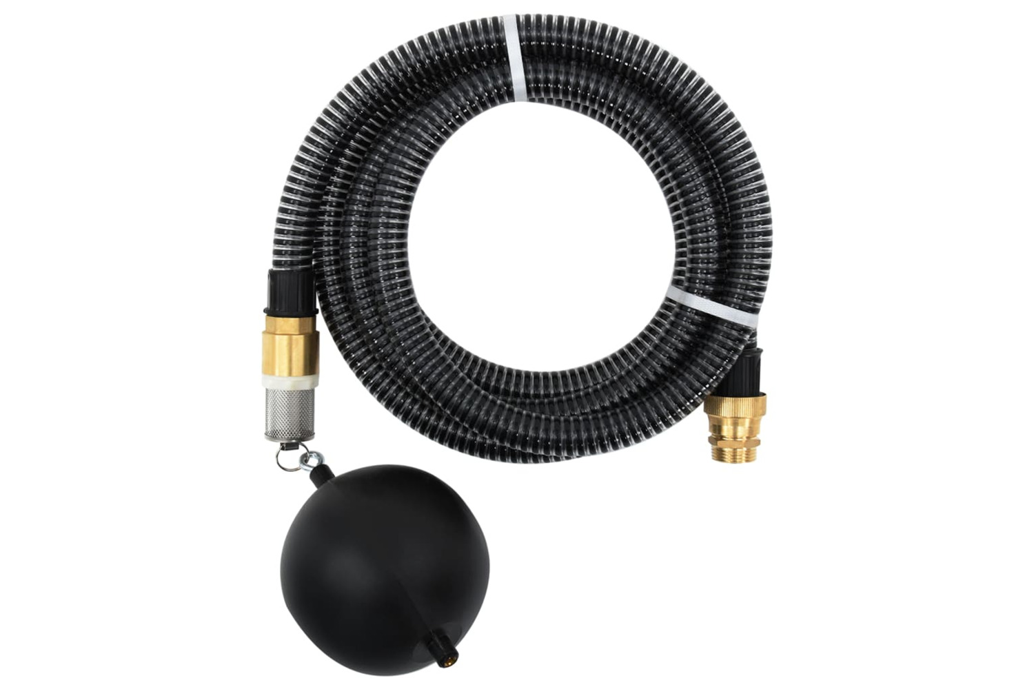 vidaXL 151057 Suction Hose With Brass Connectors 4 M 25mm Black