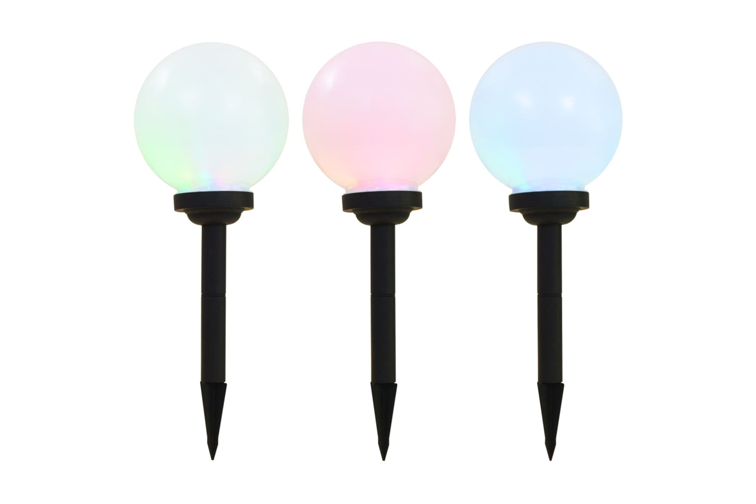 vidaXL 44458 Outdoor Solar Lamps 3 Pcs Led Spherical 20cm Rgb