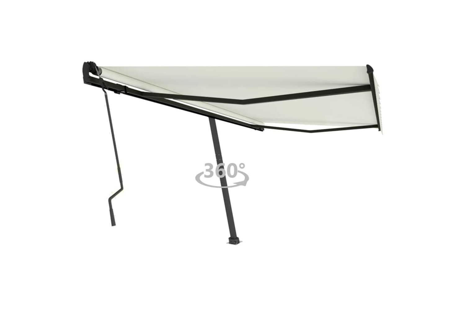 vidaXL 3069757 Freestanding Manual Retractable Awning 450x300cm Cream