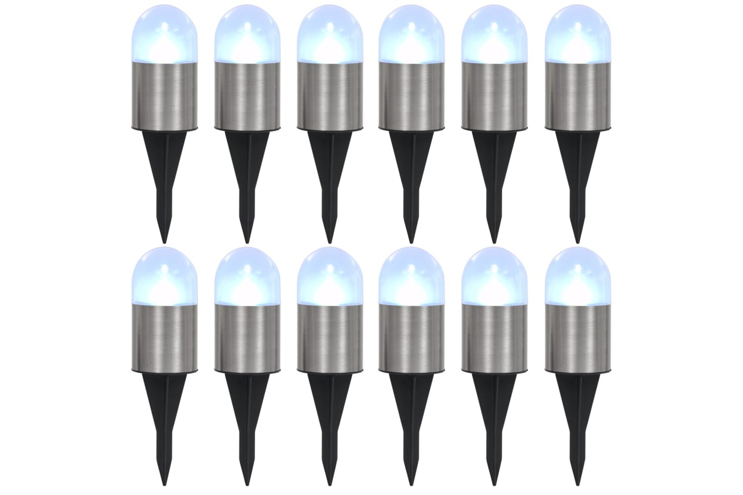 vidaXL 44413 Solar Ground Lights 12 Pcs Led Lights White