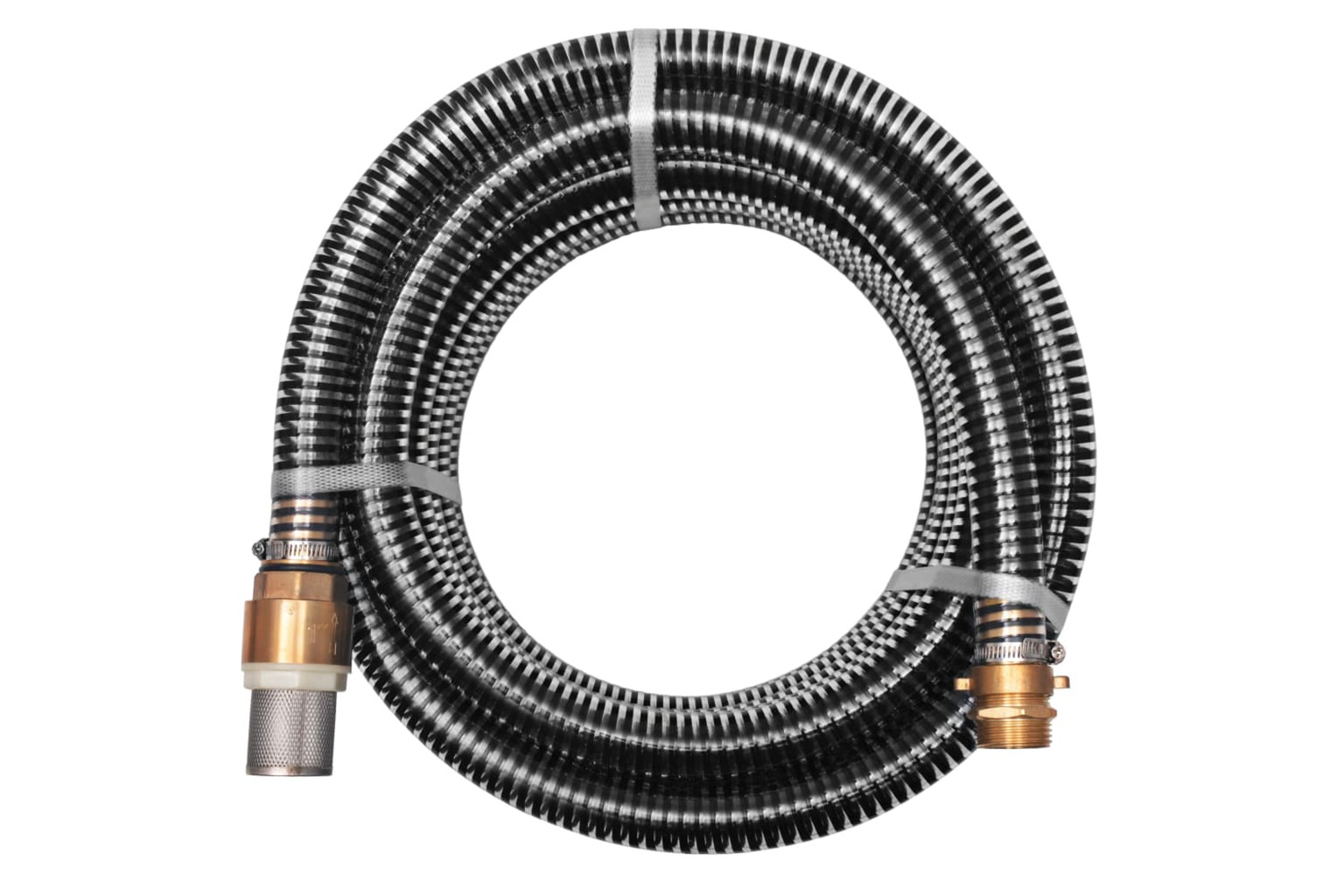 vidaXL 142890 Suction Hose With Brass Connectors 7 M 25mm Black