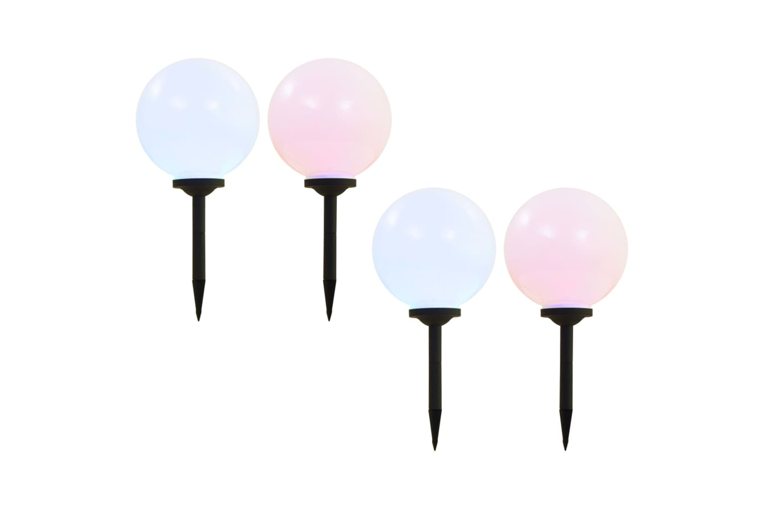 vidaXL 277127 Outdoor Solar Lamps 4 Pcs Led Spherical 30cm Rgb