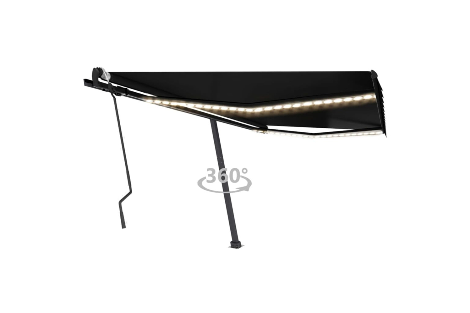 vidaXL 3069744 Manual Retractable Awning With Led 400x300cm Anthracite