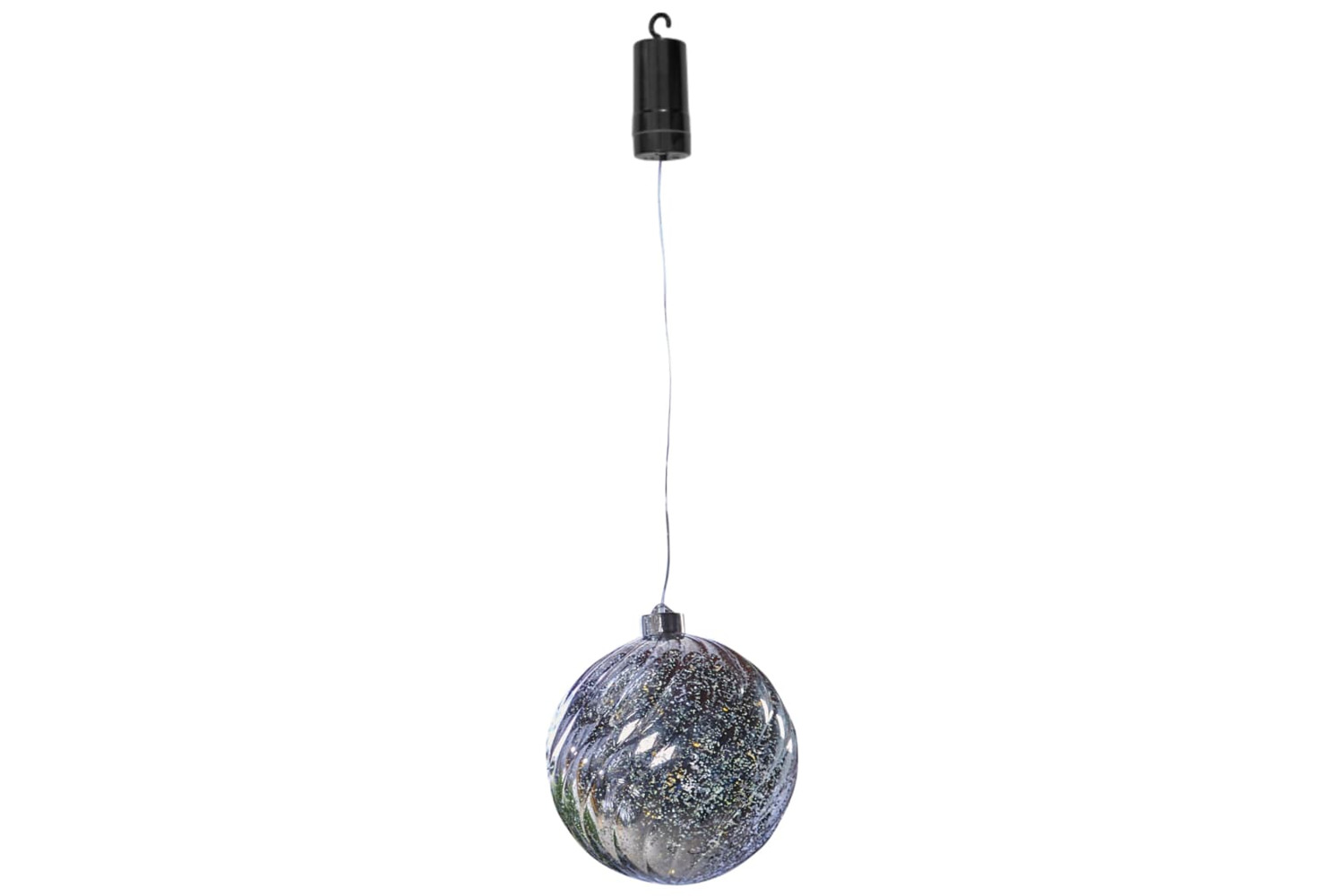 Luxform 432230 Battery Led Hanging Lamp Ball Swirl Silver