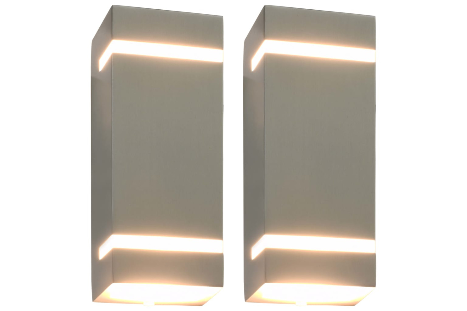 vidaXL 45651 Outdoor Wall Lights 2 Pcs 35 W Silver Rectangular