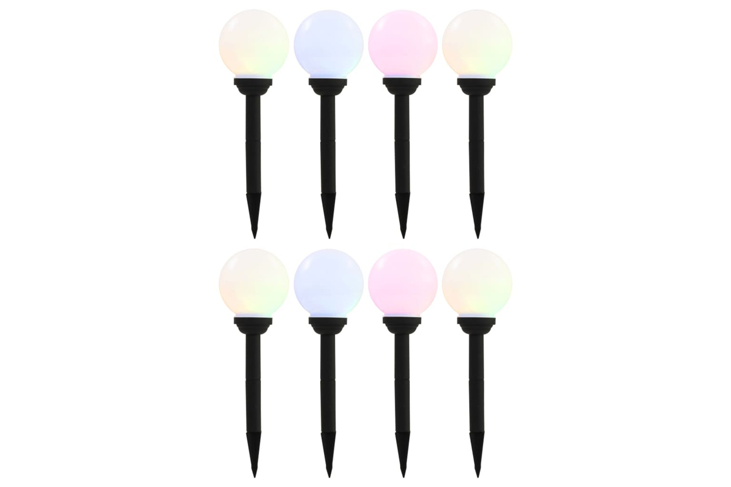 vidaXL 277125 Outdoor Solar Lamps 8 Pcs Led Spherical 15cm Rgb