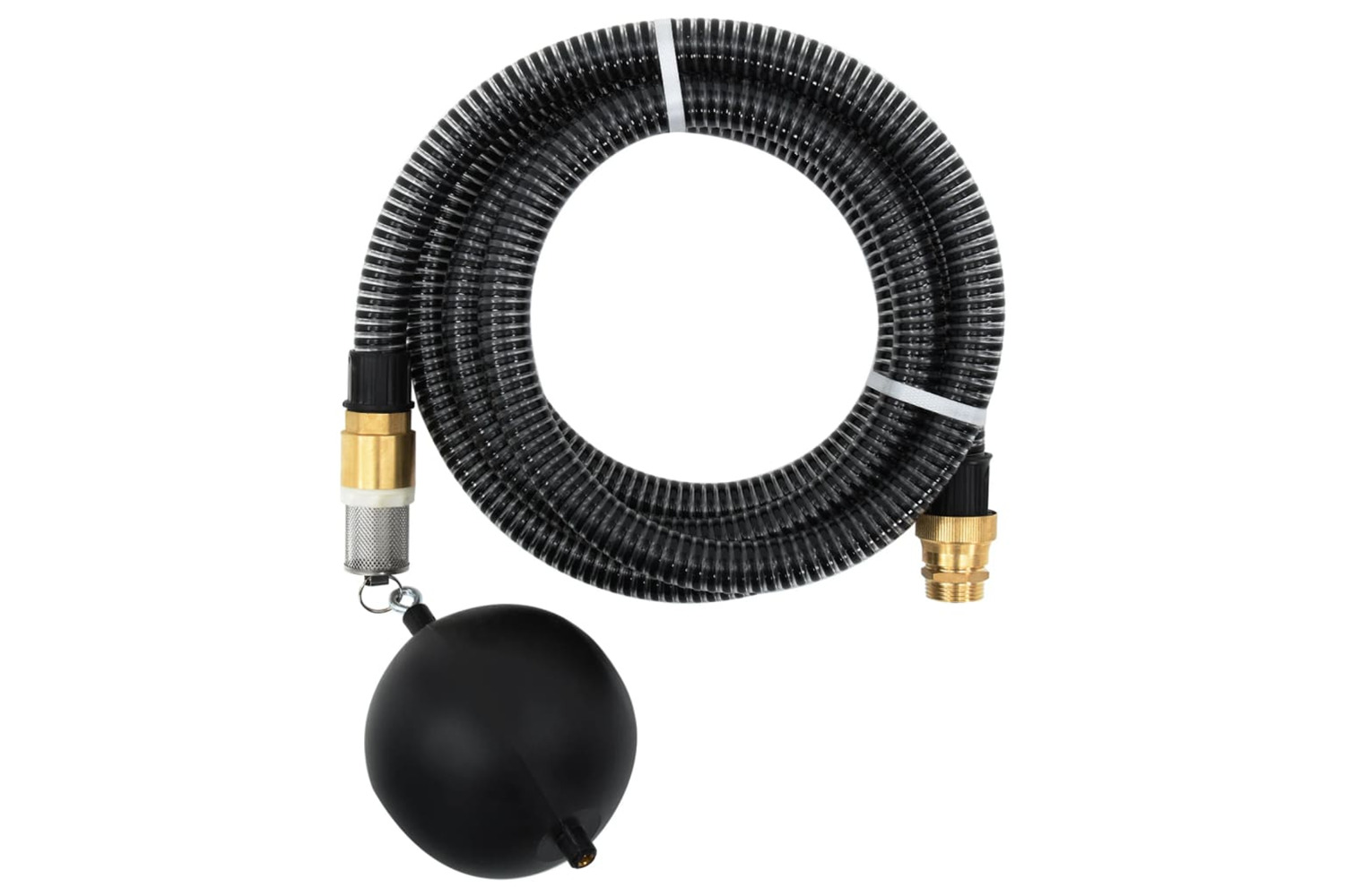 vidaXL 151067 Suction Hose With Brass Connectors 20 M 25mm Black