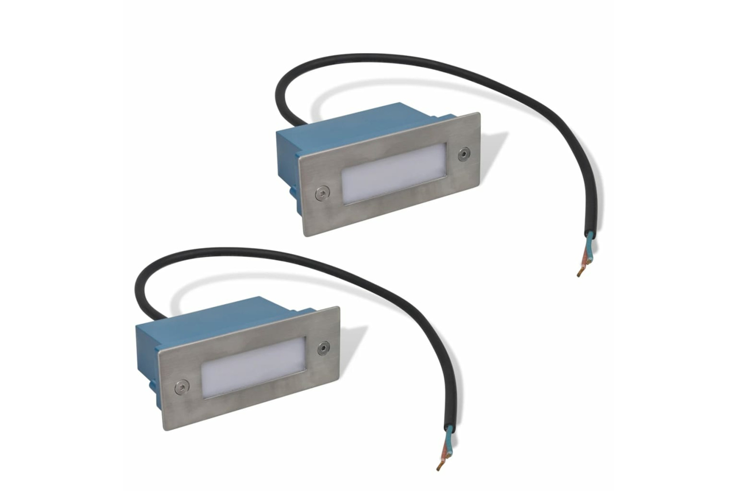 vidaXL 41717 2 Led Recessed Stair Light 44 X 111 X 56mm