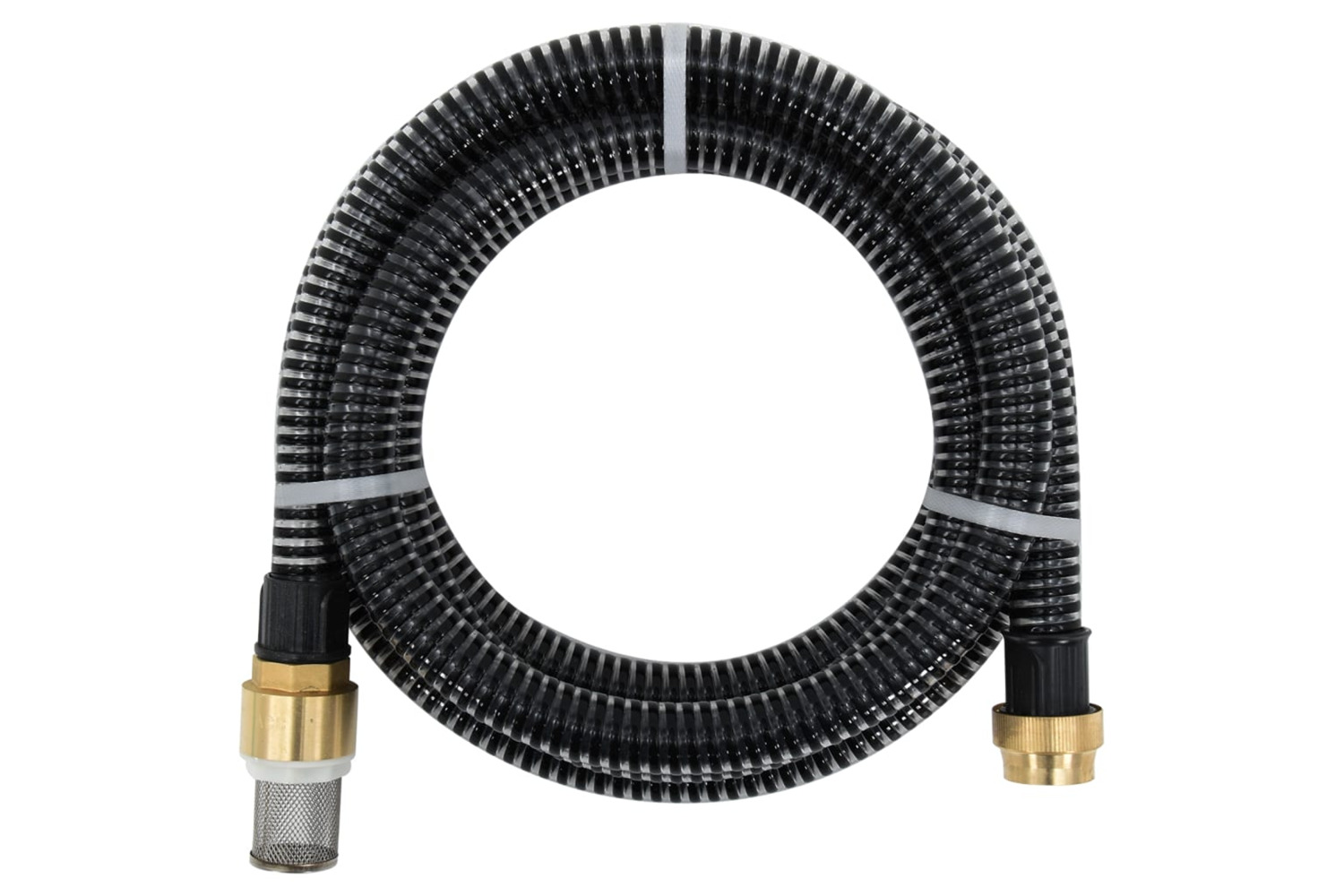 vidaXL 151060 Suction Hose With Brass Connectors 7 M 25mm Black