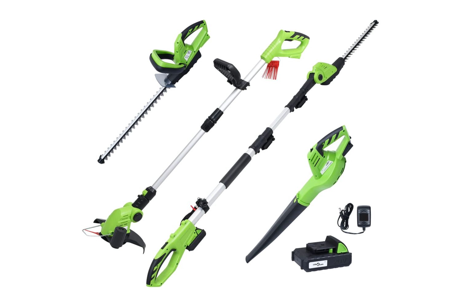 vidaXL 3154932 4 Piece Cordless Garden Power Tool Set With Charger&battery