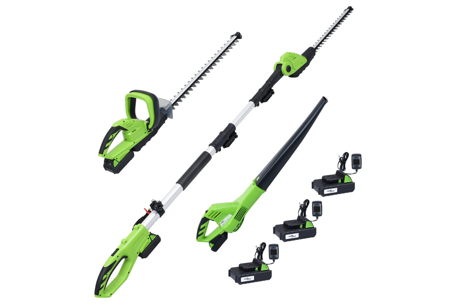 vidaXL 3154950 3 Piece Cordless Garden Power Tool Set With Chargers&batteries