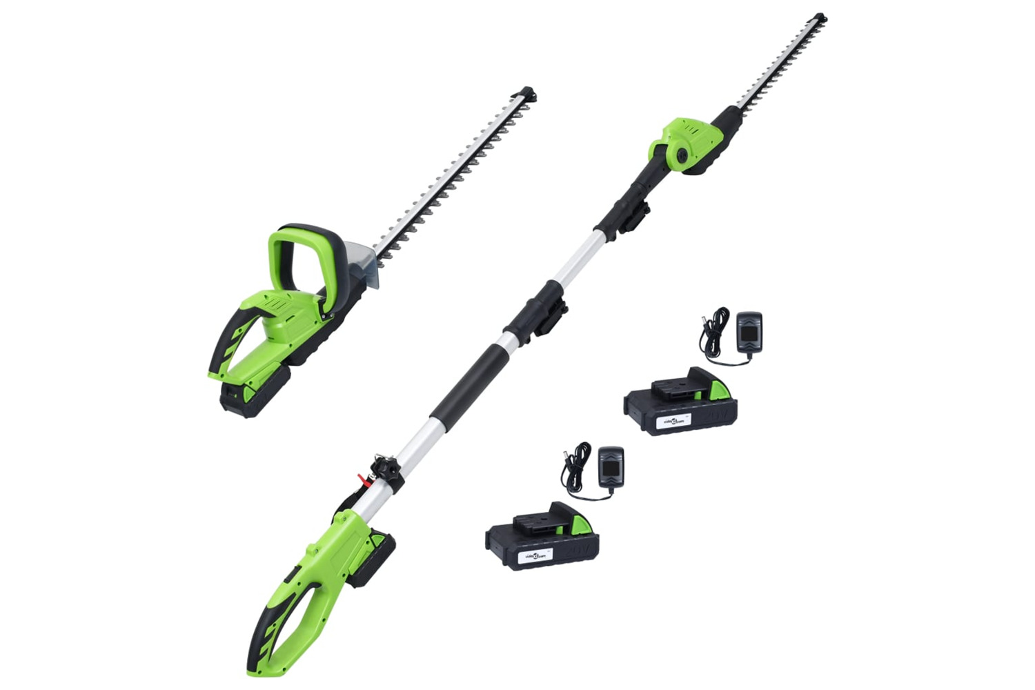 vidaXL 3154945 2 Piece Cordless Garden Power Tool Set With Chargers&batteries