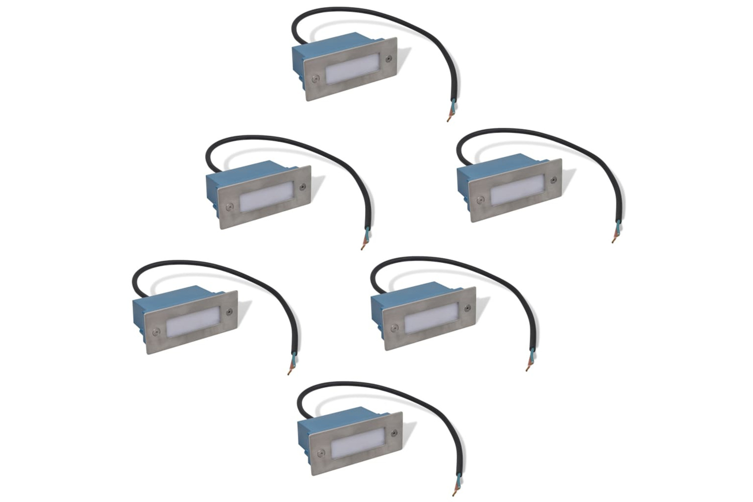 vidaXL 272493 Led Recessed Stair Lights 6 Pcs 44x111x56mm