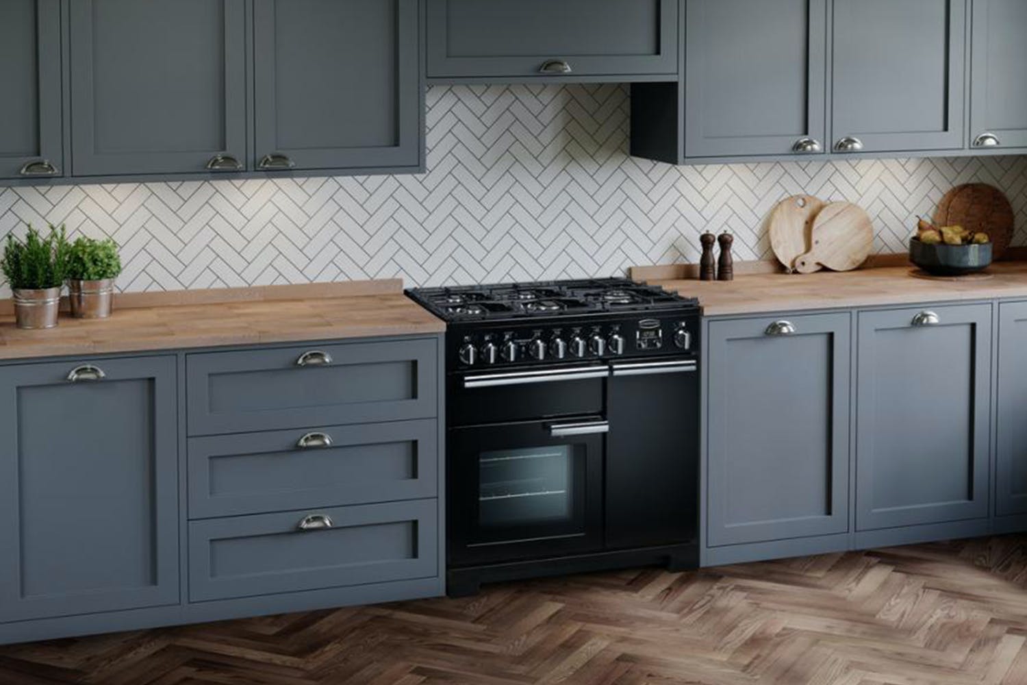 Rangemaster Pro Deluxe 110cm Dual Fuel Range Cooker | PDL110DFFGB/C | Black