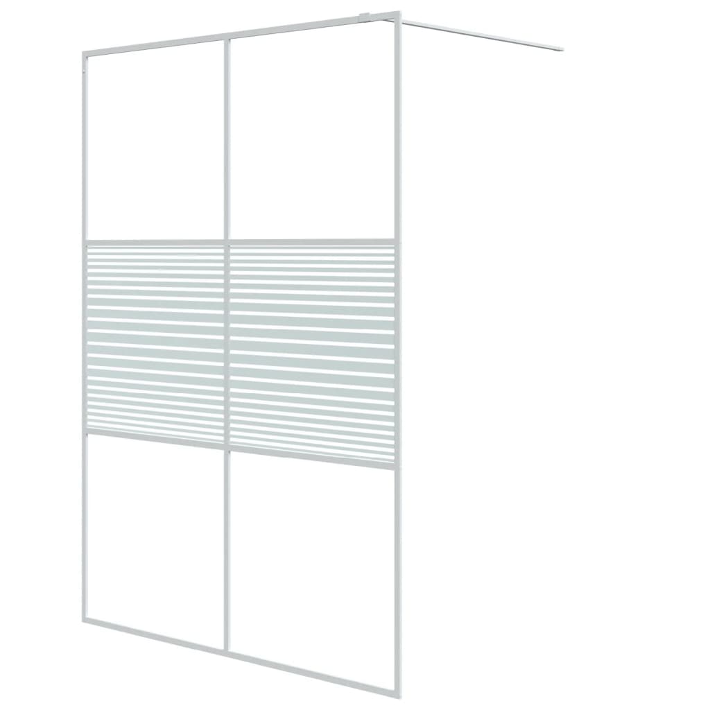 vidaXL 152154 Walk-in Shower Wall White 140x195cm Clear Esg Glass