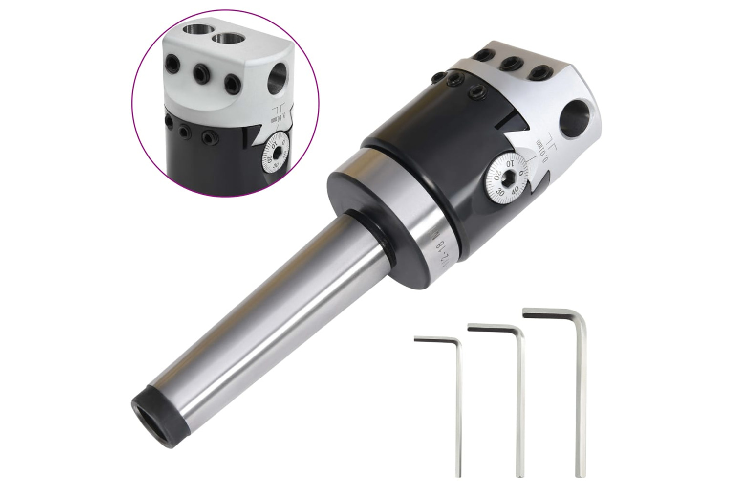 vidaXL 146681 50mm Boring Head With Mt3 Boring Shank For Lathe Milling