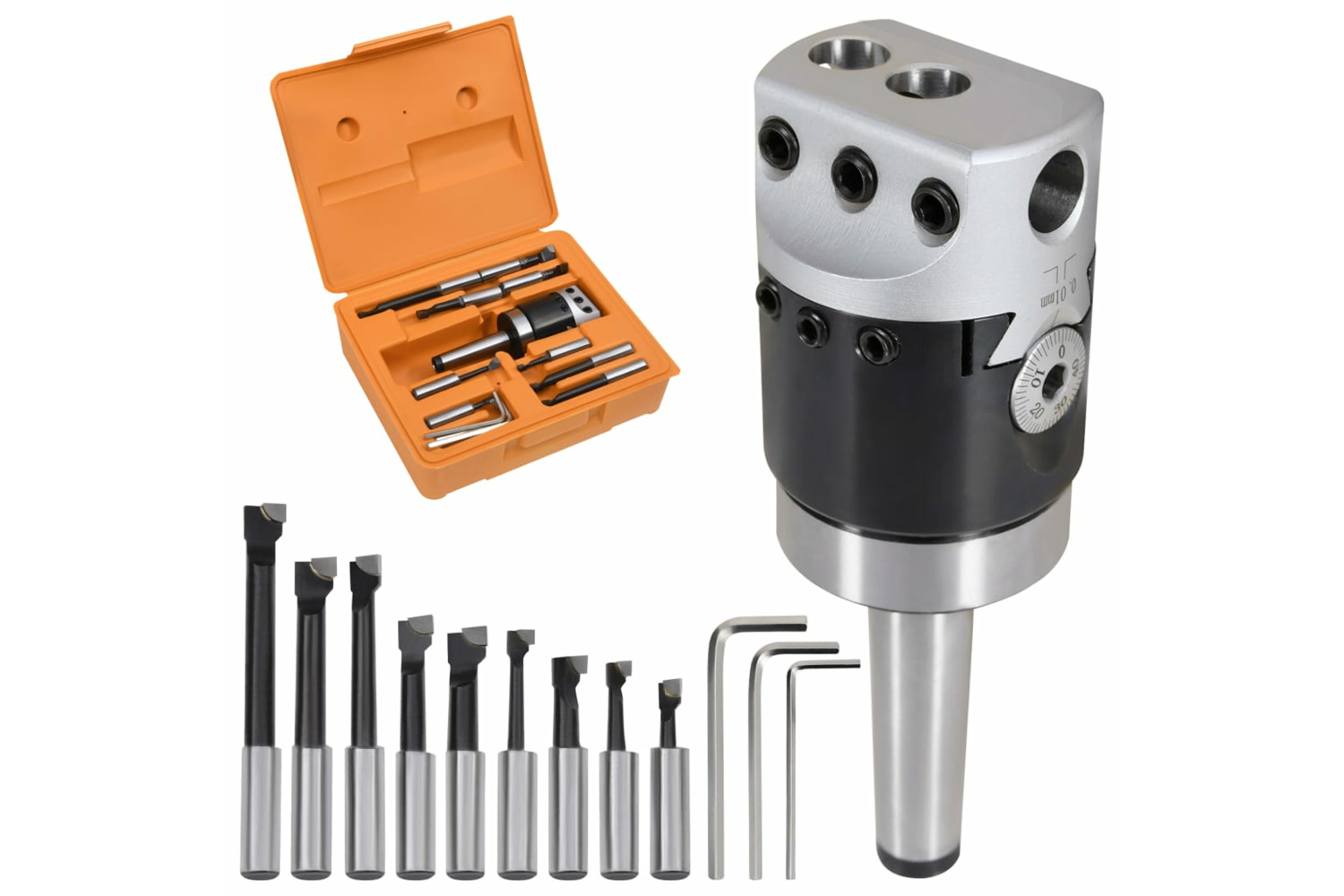 vidaXL 146683 15 Pieces Boring Tool Set 50mm Boring Head Mt2-f1-12