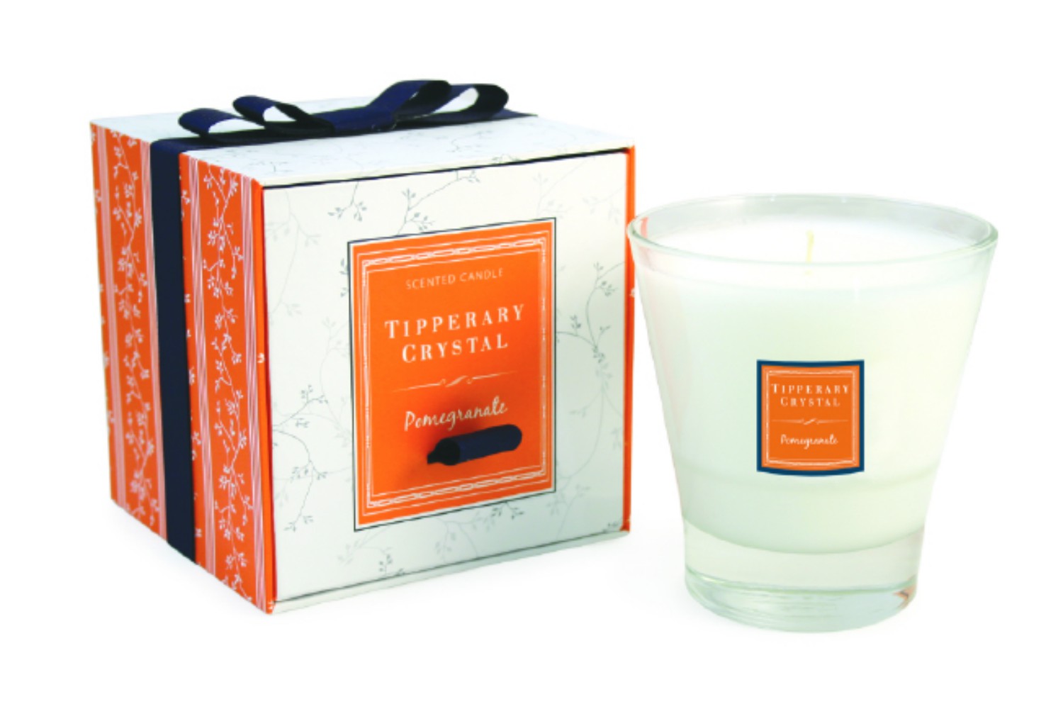 Tipperary Crystal Pomegranate Filled Tumbler Glass Candle