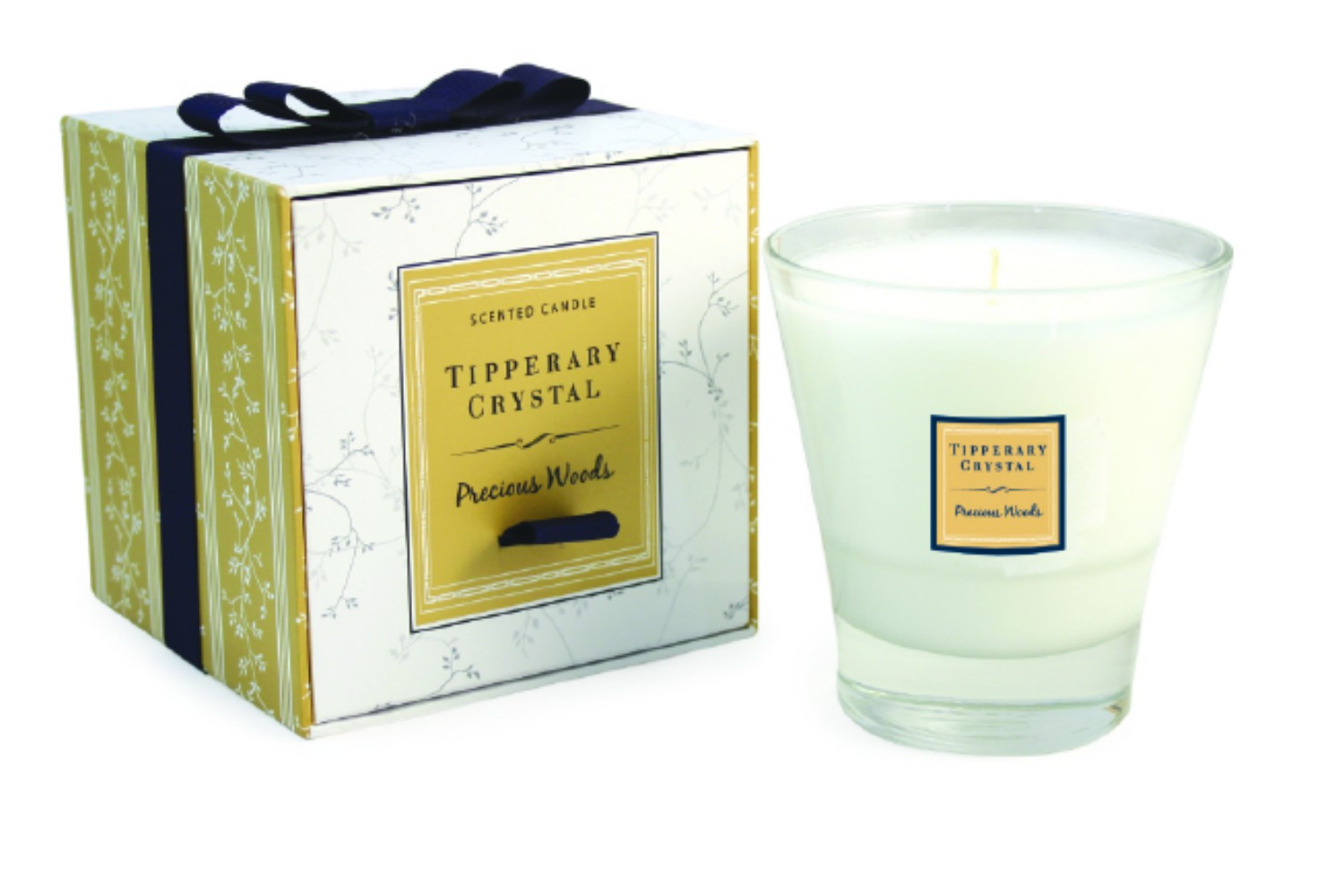 Tipperary Crystal Precious Woods Filled Tumbler Glass Candle