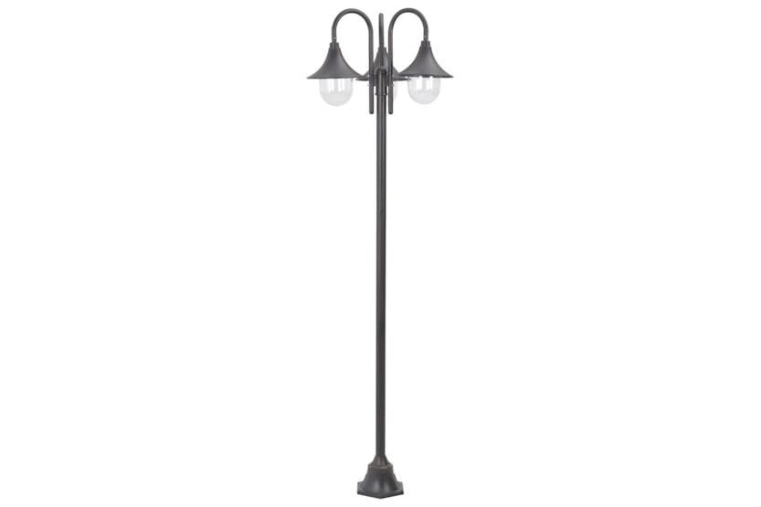 Vidaxl 44207 Garden Post Light E27 220 Cm Aluminium 3-lantern Bronze