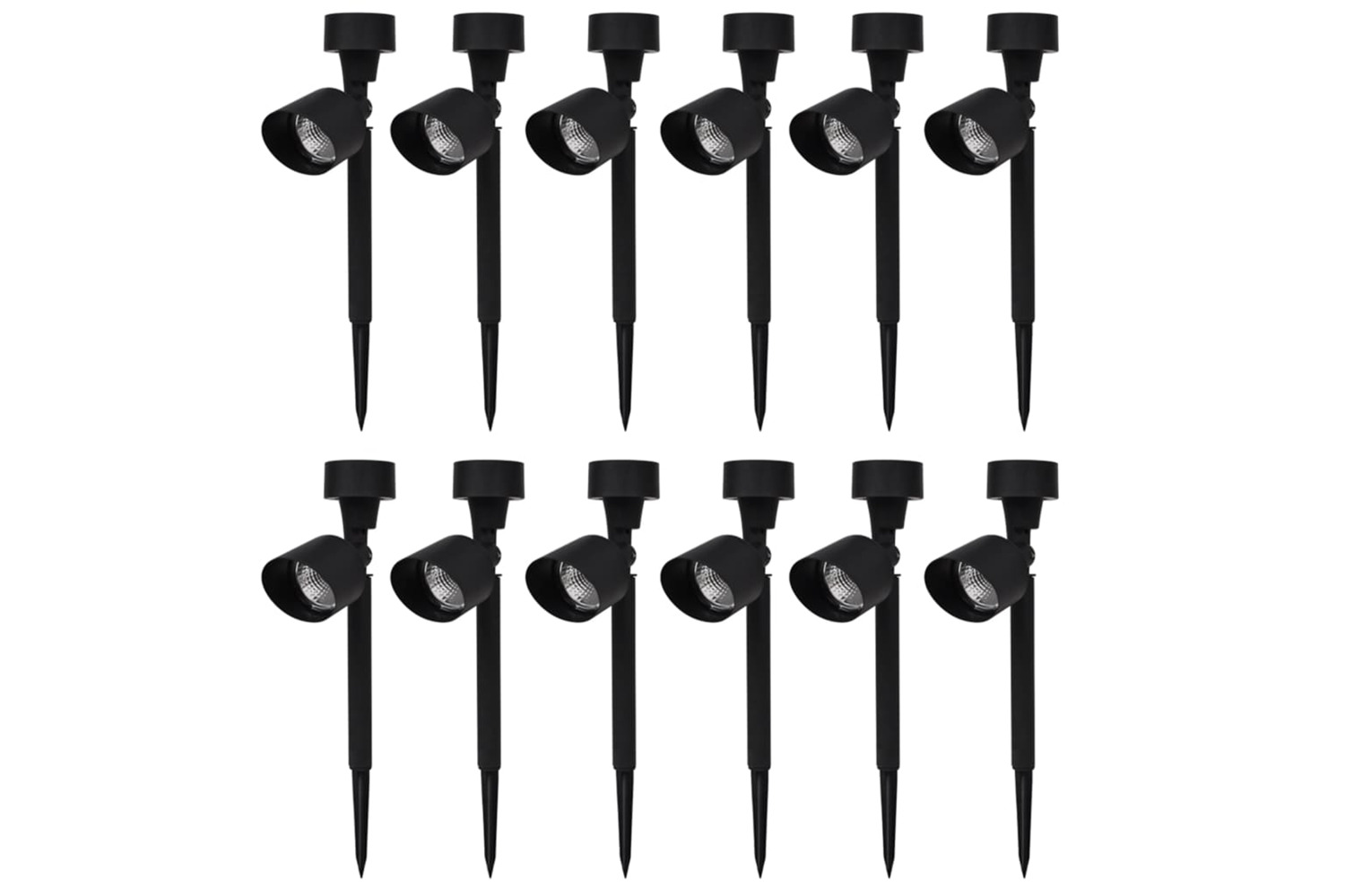 vidaXL 41166 Outdoor Solar Powered Led Spotlight Black 12 Pcs