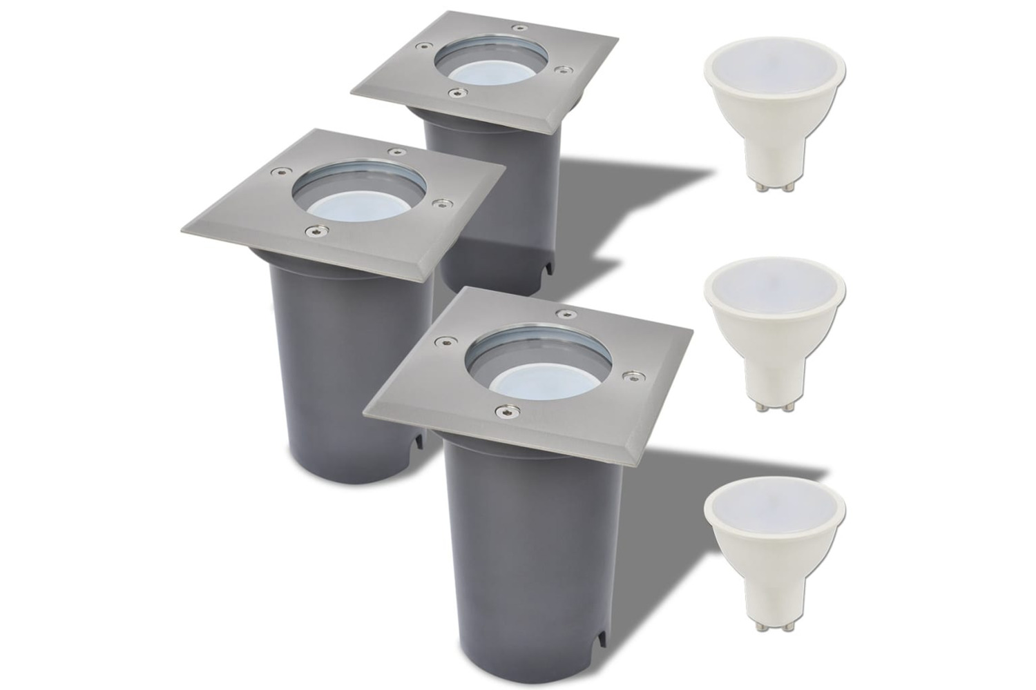 vidaXL 42413 Outdoor Led Ground Lights 3 Pcs Square
