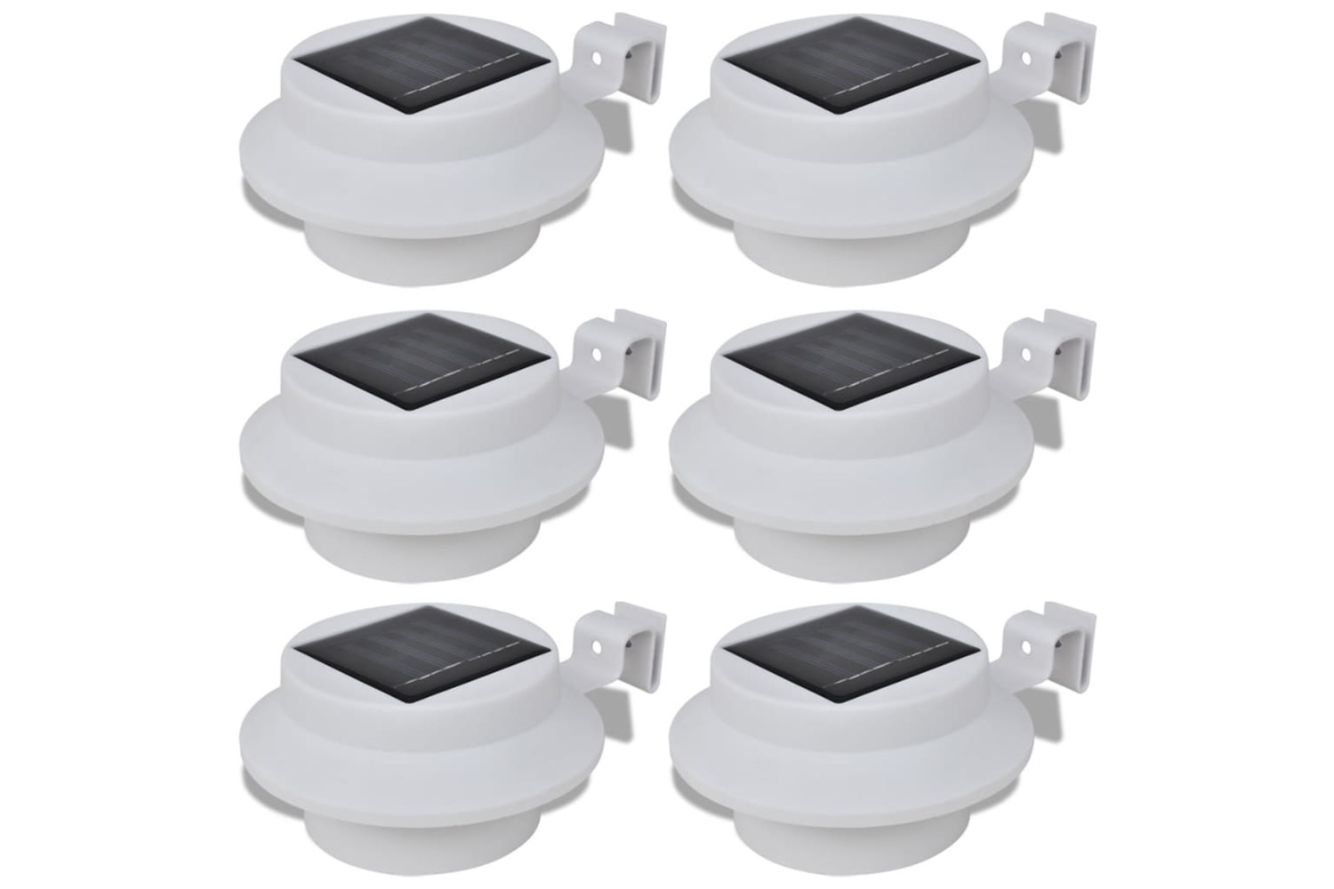 vidaXL 41181 Outdoor Solar Lamp Set 6 Pcs Fence Light Gutter Light White