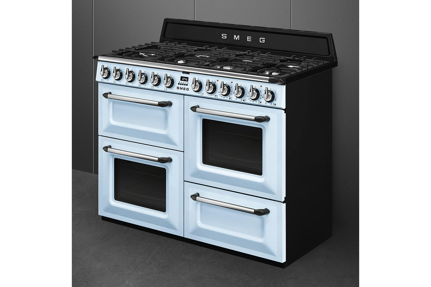 Smeg 110cm Traditional Dual Fuel Range Cooker | TR4110AZ | Pastel Blue