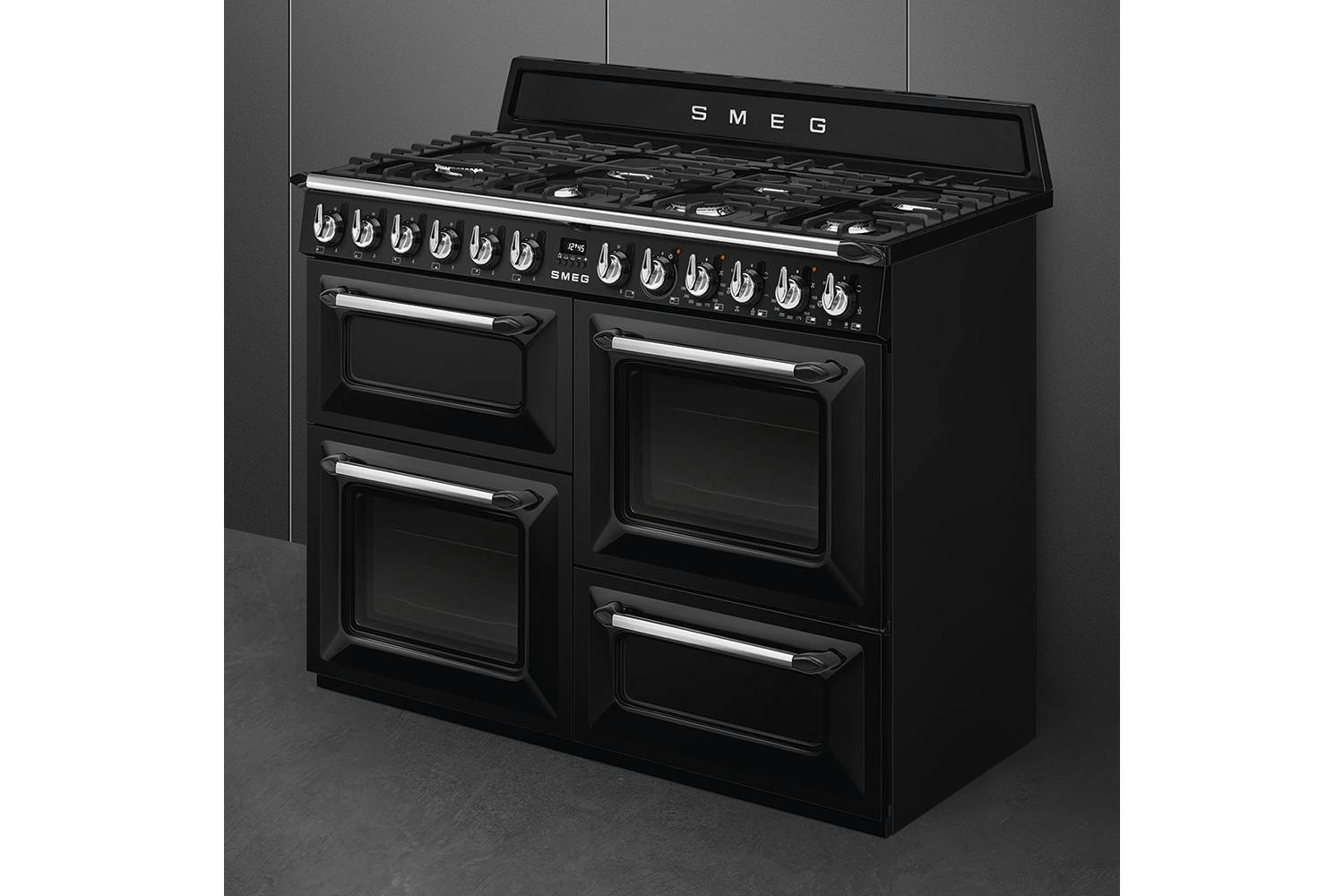 Smeg 110cm Dual Fuel Range Cooker | TR4110BL1 | Gloss Black