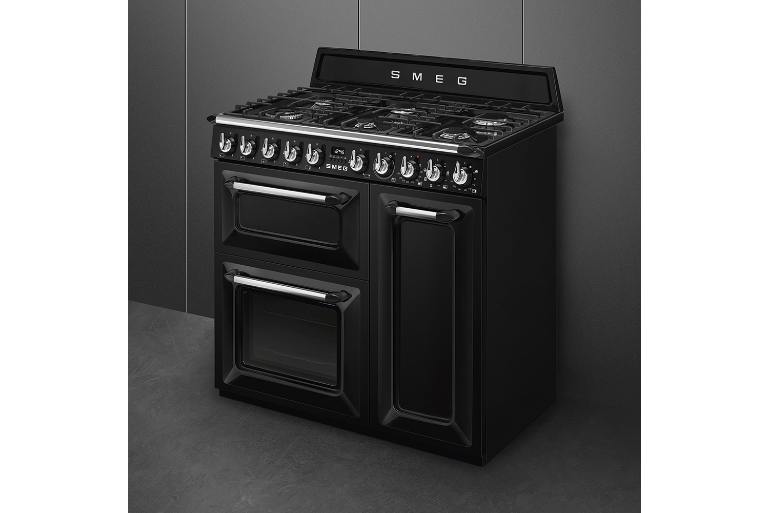 Smeg 90cm Dual Fuel Range Cooker | TR93BL | Black