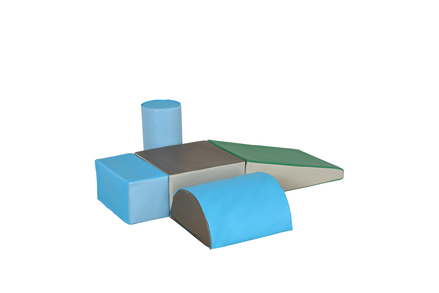 Homcom 3D0-004 PU Soft Climb & Crawl Playset | Blue & Green | 5 Piece