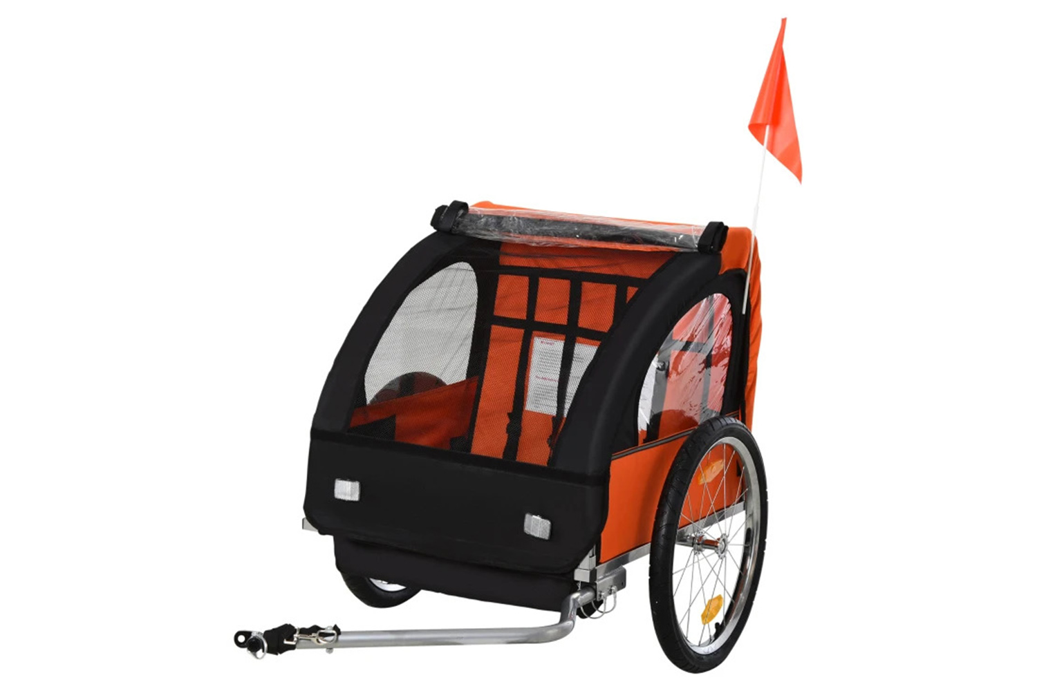 Homcom 440-008OG Childrens Double Bike Trailer | Orange
