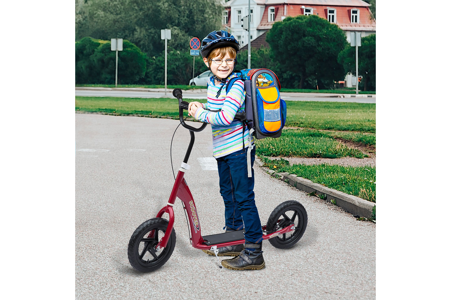 Homcom 53-0020 12" Kids Bicycle Scooter | Red