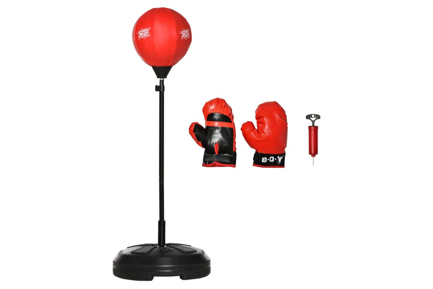 Homcom 340-012 Kids Freestanding Punch Bag | Black/Red